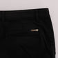 Elegant Slim Fit Black Cotton Trousers - SEHABRANDS