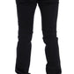 Chic Slim-Fit Blue Cotton Stretch Pants - SEHABRANDS