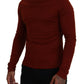 Dolce & Gabbana Elegant Maroon Collar Zip Sweater