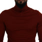 Dolce & Gabbana Elegant Maroon Collar Zip Sweater