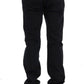 Sleek Blue Cotton Stretch Pants for Men - SEHABRANDS