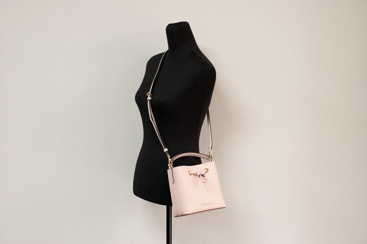 Suri Small Dark Powder Blush Signature PVC Bucket Crossbody Handbag - SEHABRANDS