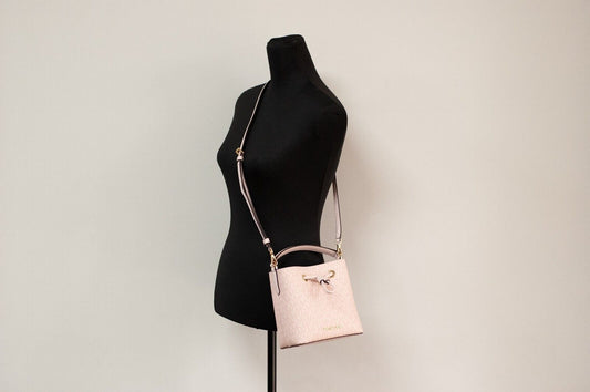 Suri Small Dark Powder Blush Signature PVC Bucket Crossbody Handbag - SEHABRANDS