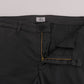 Elegant Slim-Fit Gray Cotton Trousers - SEHABRANDS