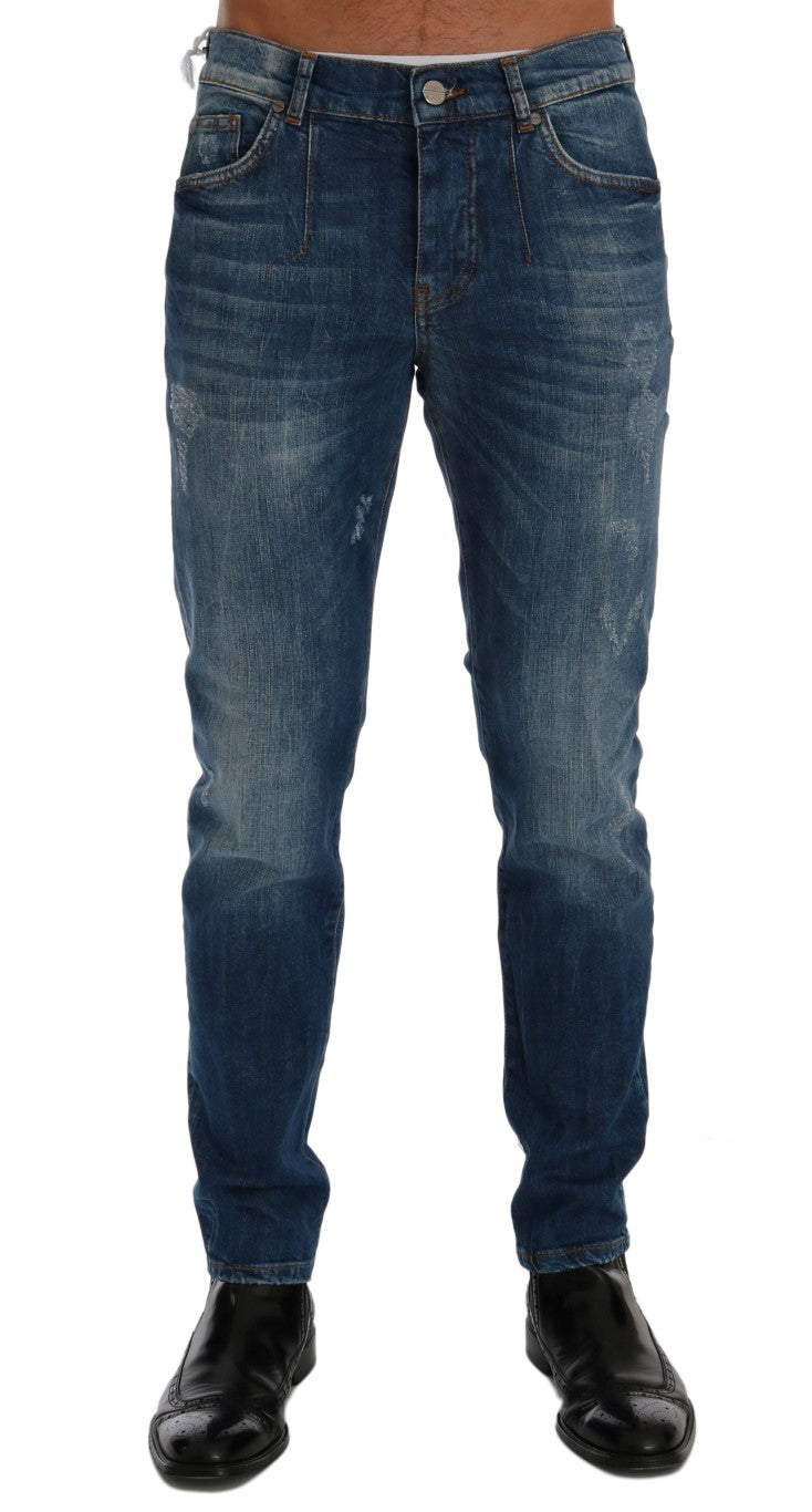 Chic Slim Fit Blue Wash Jeans - SEHABRANDS