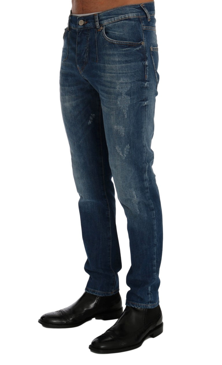 Chic Slim Fit Blue Wash Jeans - SEHABRANDS