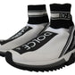 Dolce & Gabbana Chic Black and White Sorrento Slip-On Sneakers