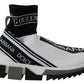 Dolce & Gabbana Chic Black and White Sorrento Slip-On Sneakers