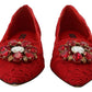 Dolce & Gabbana Red Crystal-Embellished Flats