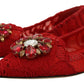 Dolce & Gabbana Red Crystal-Embellished Flats