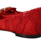 Dolce & Gabbana Red Crystal-Embellished Flats