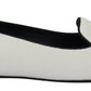 Dolce & Gabbana Elegant White Velvet Loafers with Gold Heart Detail