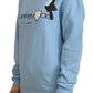 Chic Light Blue Logo Embellished Sweater - SEHABRANDS