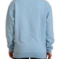 Chic Light Blue Logo Embellished Sweater - SEHABRANDS