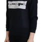 Chic Black Printed Cotton Sweater - SEHABRANDS