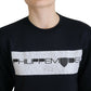 Chic Black Printed Cotton Sweater - SEHABRANDS