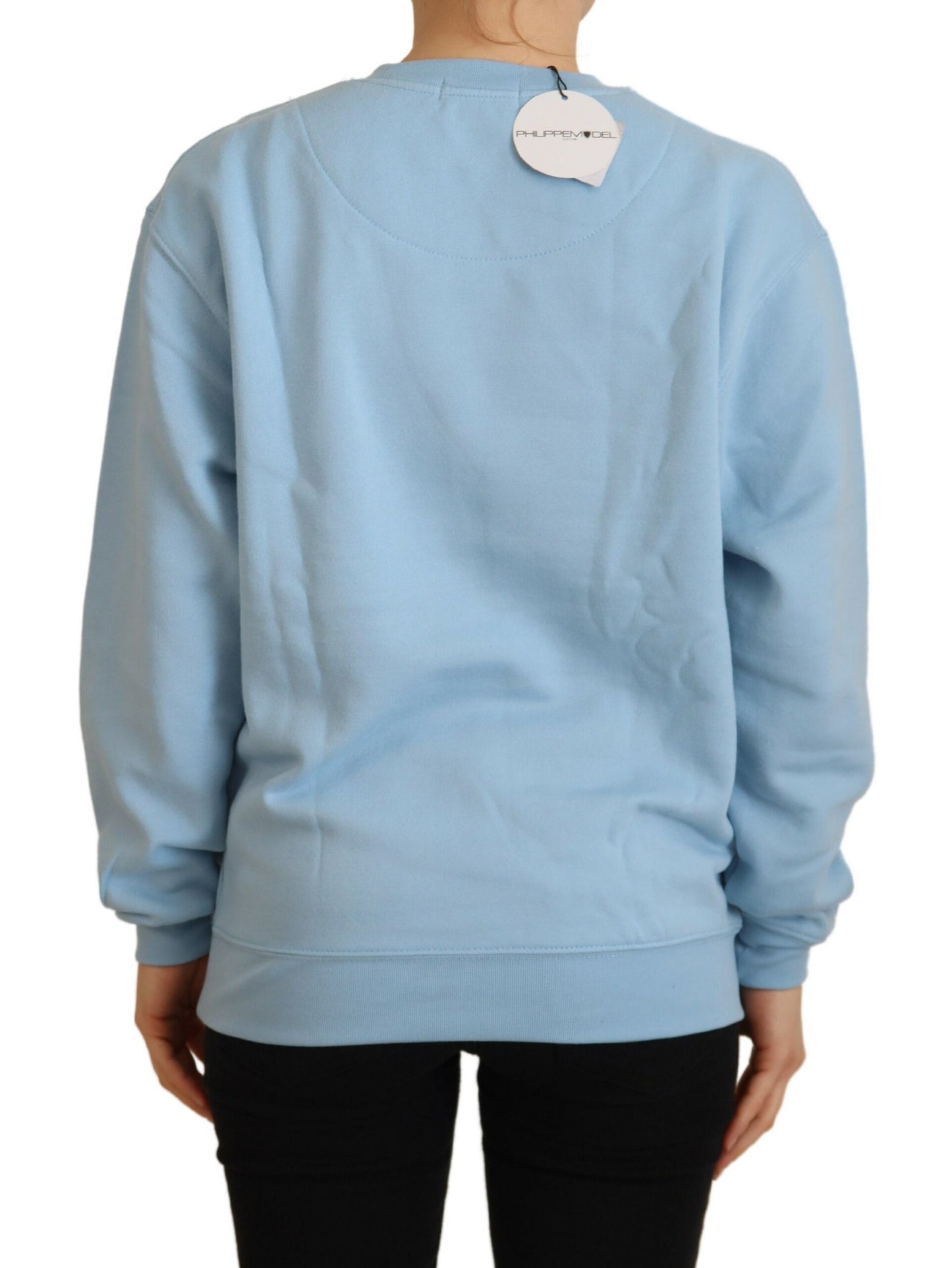 Elegant Light Blue Long Sleeve Sweater - SEHABRANDS