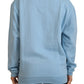 Elegant Light Blue Cotton Pullover Sweater - SEHABRANDS