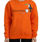 Chic Orange Printed Long Sleeve Pullover Sweater - SEHABRANDS