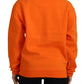 Chic Orange Printed Long Sleeve Pullover Sweater - SEHABRANDS