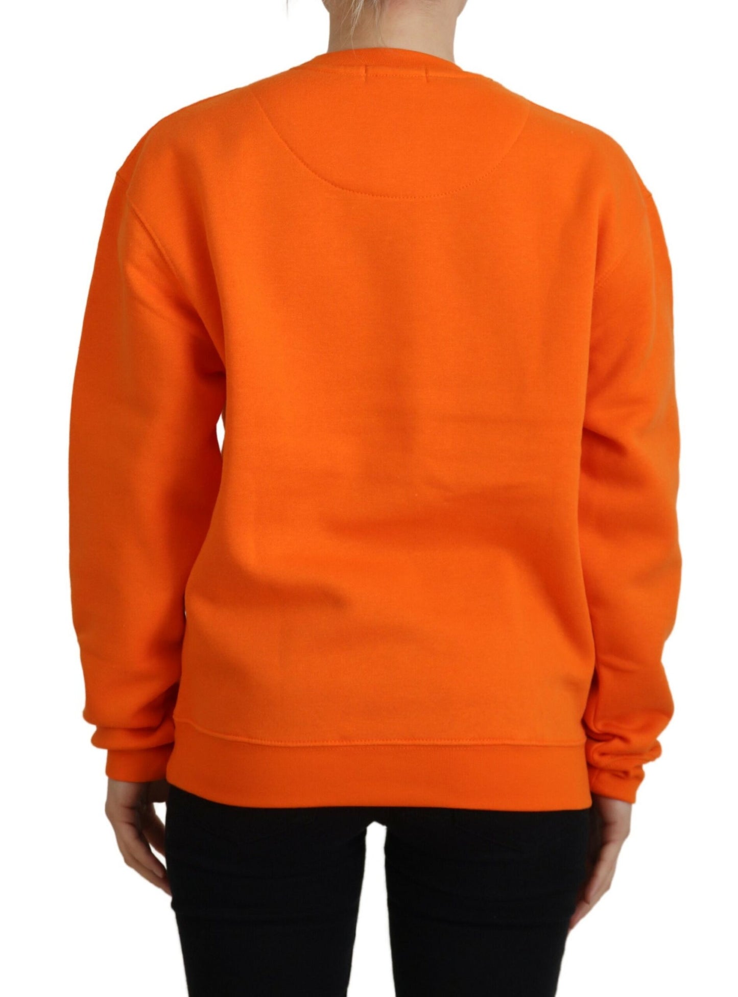 Chic Orange Printed Long Sleeve Pullover Sweater - SEHABRANDS