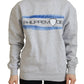 Elegant Gray Printed Cotton Sweater - SEHABRANDS