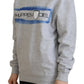 Elegant Gray Printed Cotton Sweater - SEHABRANDS