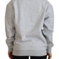 Elegant Gray Printed Cotton Sweater - SEHABRANDS