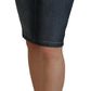 Chic Mid Waist Dark Blue Denim Skirt - SEHABRANDS