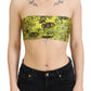 Chic Cropped Stretch Top Bra in Multicolor Print - SEHABRANDS