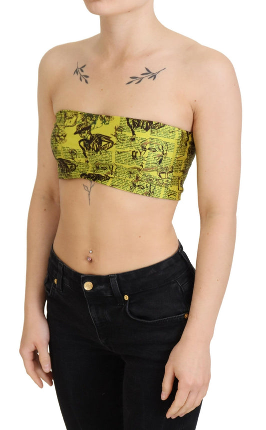 Chic Cropped Stretch Top Bra in Multicolor Print - SEHABRANDS