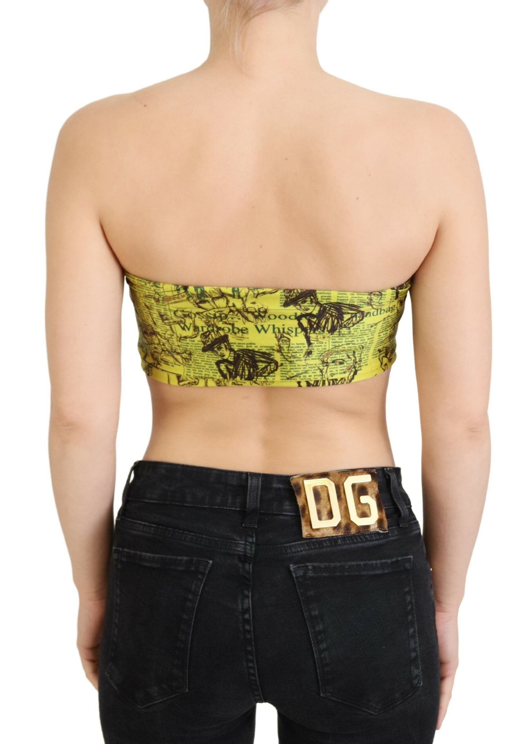 Chic Cropped Stretch Top Bra in Multicolor Print - SEHABRANDS