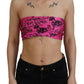 Chic Pink Newspaper Print Cropped Top - SEHABRANDS