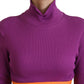 Dolce & Gabbana Elegant Purple Turtle Neck Pullover Sweater