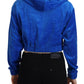 Glam Hooded Zip Cropped Sweater in Blue - SEHABRANDS