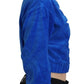 Glam Hooded Zip Cropped Sweater in Blue - SEHABRANDS