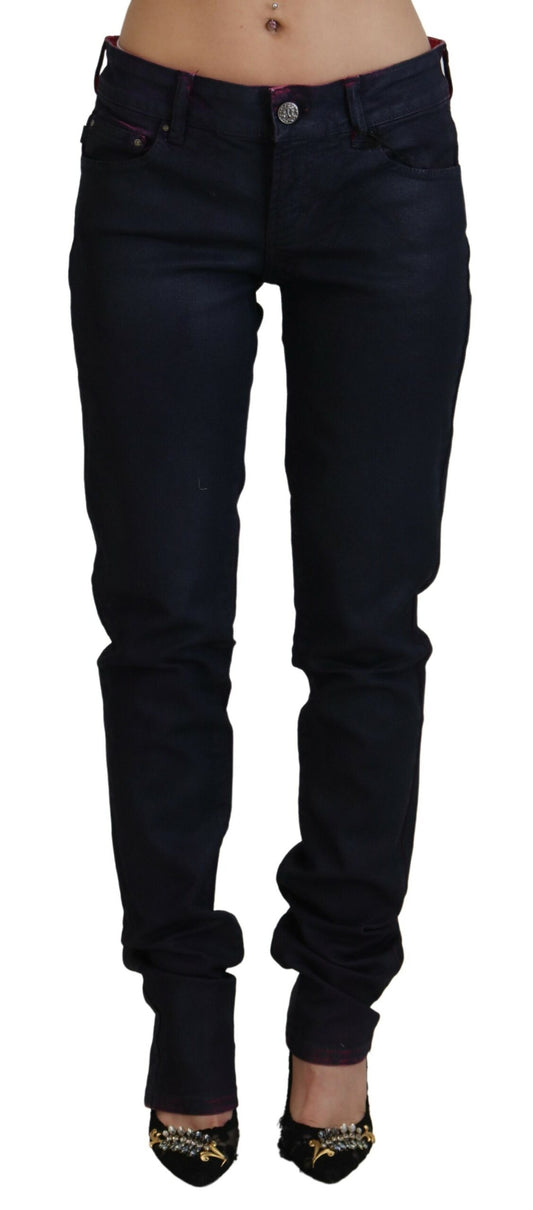 Sleek Black Low Waist Denim Pants - SEHABRANDS