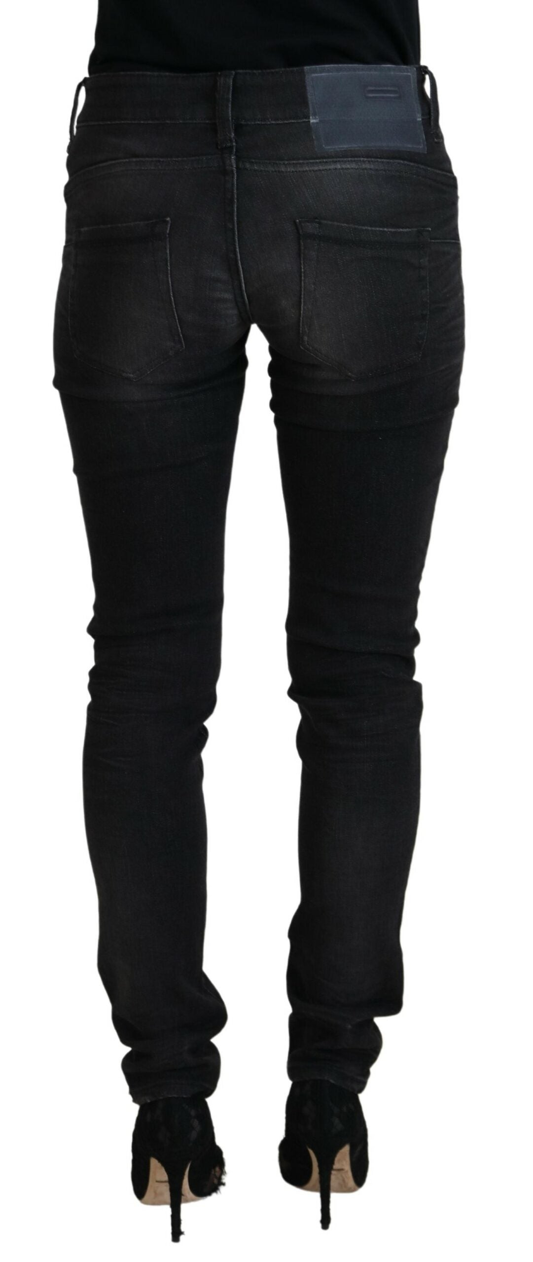 Chic Black Low Waist Straight Leg Jeans - SEHABRANDS