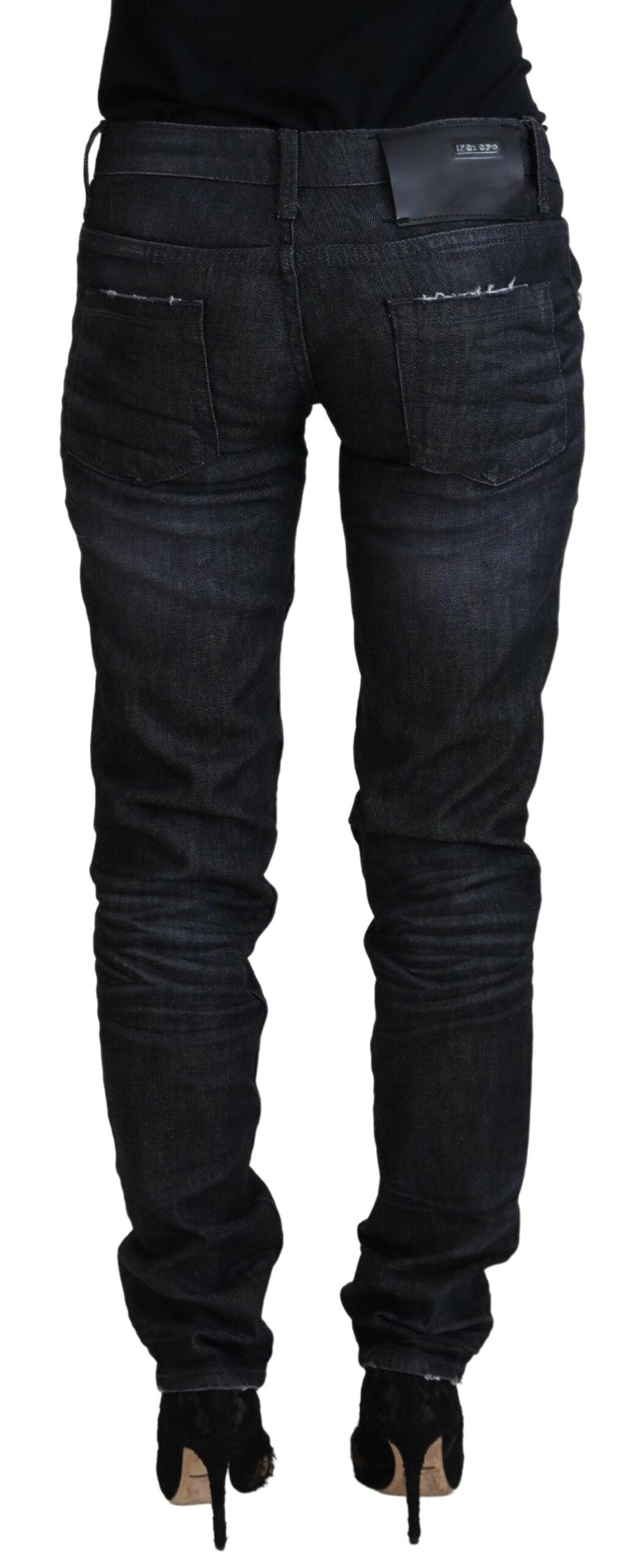 Chic Black Low Waist Straight Jeans - SEHABRANDS