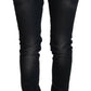 Sleek Black Washed Low Waist Skinny Jeans - SEHABRANDS