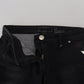 Sleek Black Washed Low Waist Skinny Jeans - SEHABRANDS