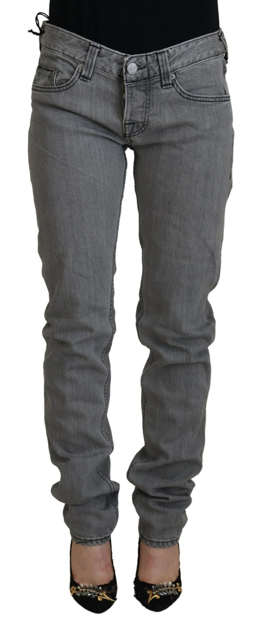 Chic Low Waist Skinny Gray Jeans - SEHABRANDS