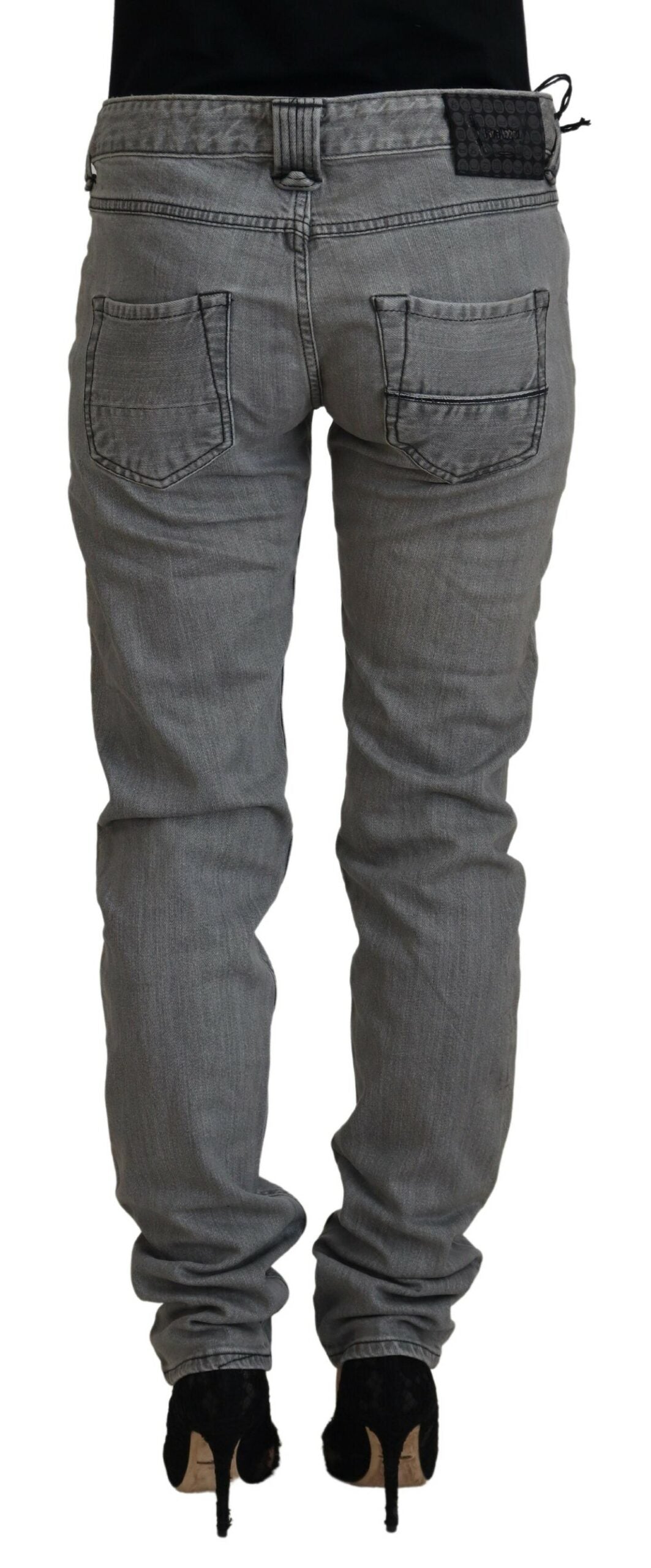 Chic Low Waist Skinny Gray Jeans - SEHABRANDS