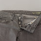 Chic Low Waist Skinny Gray Jeans - SEHABRANDS