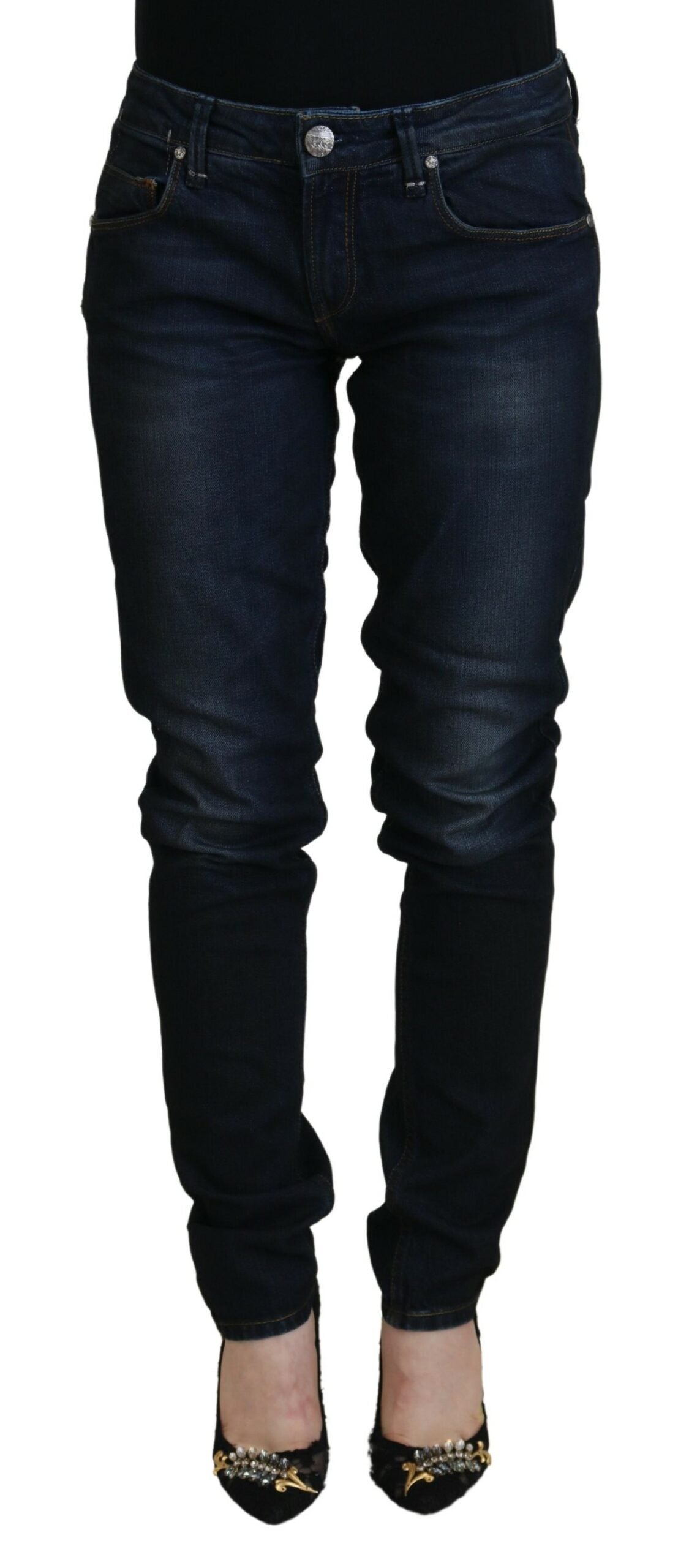 Chic Low Waist Denim Skinny Jeans - SEHABRANDS