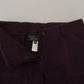 Elegant Tapered Purple Cotton Pants - SEHABRANDS