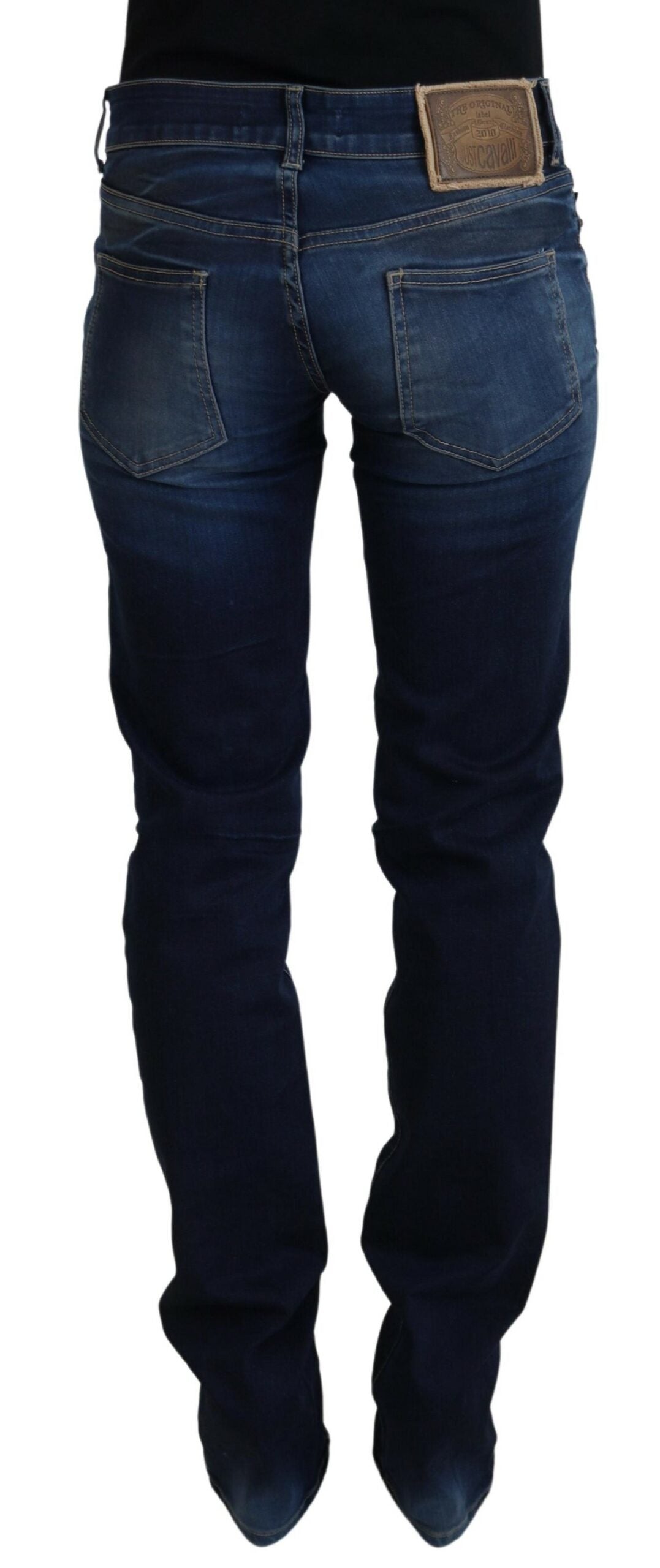 Chic Low Waist Denim Pants in Blue - SEHABRANDS