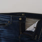 Chic Low Waist Denim Pants in Blue - SEHABRANDS