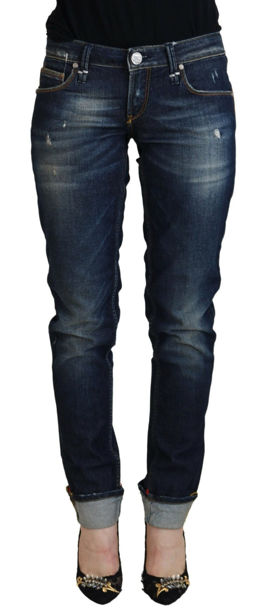 Elegant Slim Fit Low Waist Denim Pants - SEHABRANDS