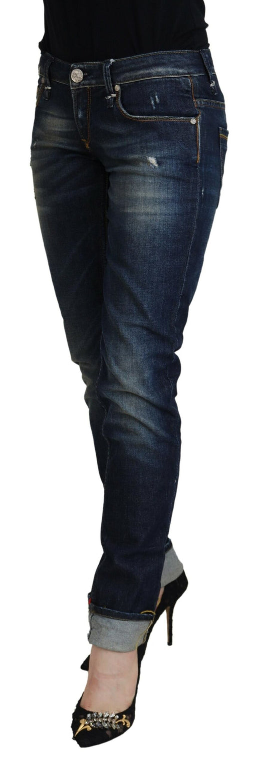 Elegant Slim Fit Low Waist Denim Pants - SEHABRANDS